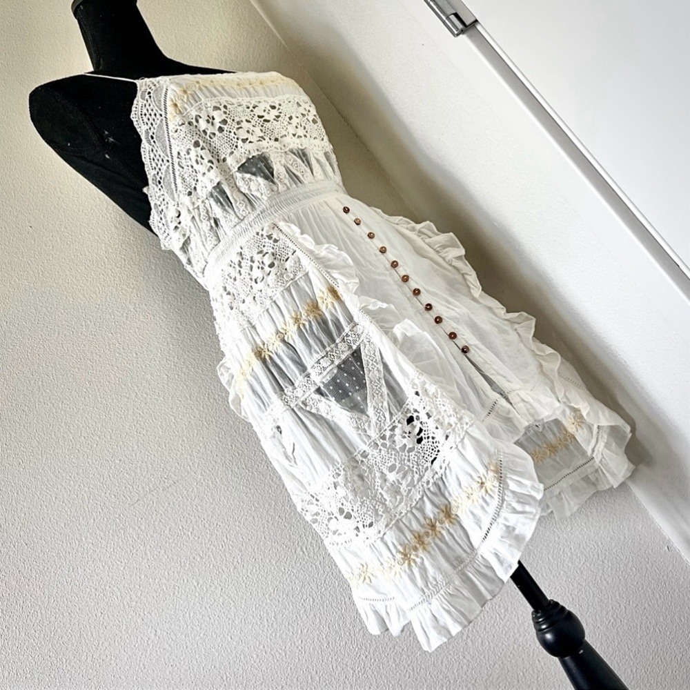 • Free People Intimately Miley Bodysuit Mini Dress in Ivory • - Picture 10 of 13